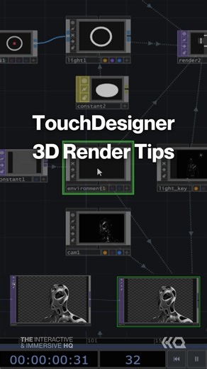 The Interactive & Immersive HQ on Instagram: "@there_alongside dives into how to improve your 3D renders in TouchDesigner and how to use techniques, post-processing, and design choices to make your real-time renders sing. Watch this new tutorial now at the link in our bio!  #interactiveimmersivehq #touchdesigner #touchdesignercommunity #creativetechnology #interactiveart #3d #3drender #render #creativecoding"