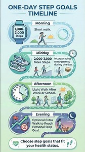 One-Day Step Goals Timeline for Weight Loss Support & a Healthy Lifestyle