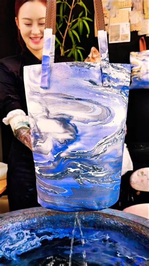 Ink painting style Ink pool long cylindrical bag #lacquer # bleached lacquer bag#bageshwardham