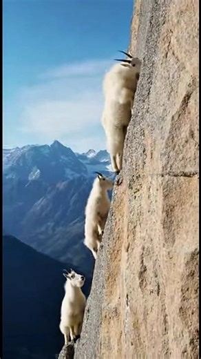 Ibex Risking Its Life for Salt on a Vertical Cliff 🐐#shorts