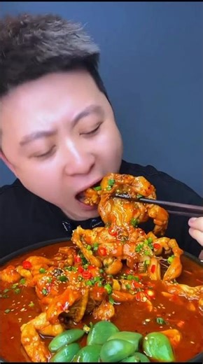 asmr eating spicy frog curry🥙.Part:02.chinese khana. By khai-dai Party.#food #shorts