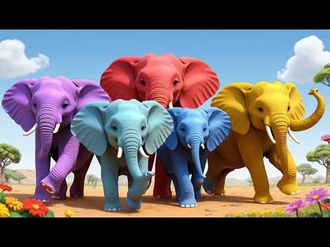 Five Little Baby Elephants Trumpet Trumpet | Jungle Animal Songs & Nursery Rhymes