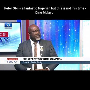 PDP 2023 PRESIDENTIAL CAMPAIGN: ATIKU PETER OBI RIVALRY: Peter Obi is a fantastic Nigerian but this is not his time - Senator Dino Malaye Spokesman for Atiku PDP PCO | Seun Okinbaloye
