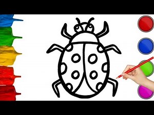 How To Draw Bug | Beetle Bug Drawing | Bug Drawing And Coloring Pages For Kids
