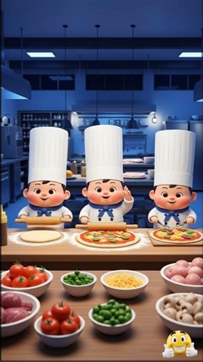 Oops! Tiny Chefs Make a Big Pizza!” 🍕 #cute #love #funny #pizza #cooking