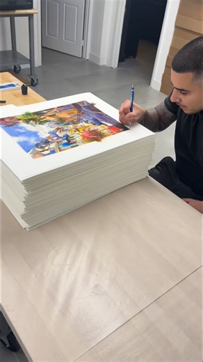 Devon Rodriguez on Instagram: "Thank you so much to everyone who grabbed the Puerto Rico print. Your support means everything. Because of you, I get to keep traveling, meeting new people, filming new stories, and creating artwork from around the world. I’m in the studio signing every single print! Each one is hand signed, numbered, and hand stamped by me. No machines. I want every collector to feel that individual, exclusive touch straight from the artist. And I promise all orders will arrive be