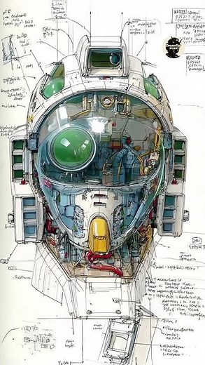 Detailed interior view of a mecha cockpit, ultra-highly detailed structural rendering.#aigc #gunpla