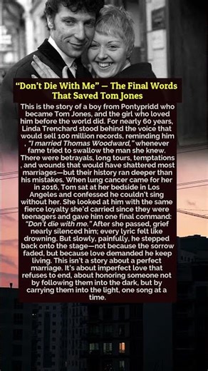 “Don’t Die With Me” — The Final Words That Saved Tom Jones