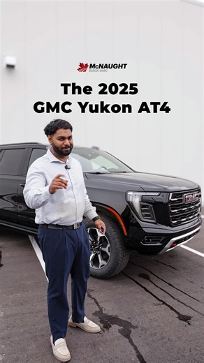 McNaught Buick GMC on Instagram: "The 2025 GMC Yukon AT4 Ultimate is an absolute game-changer 🚀. This beast blends true off-road capability with unmatched luxury. Get an up-close look at the ultimate adventure companion. Here are a few of Inder's favourite features: 🔭 Panoramic Moonroof (because, obviously) ⛰️ Off-Road Style Bumper for increased ground clearance and approach angle 💆 16-Way Power Massaging Seats ⚙️ Powerful 6.2L V8 Engine Join Inder for a full walkaround of the 2025 Yukon AT4 