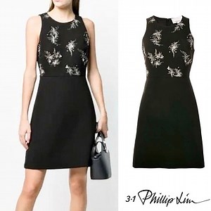 3.1 Phillip Lim Black Crystal Embellished Mini Dress XSNWT