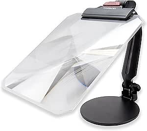 Carson PRO Series 1.5x Power Desktop Fresnel Stand Magnifier for Reading Newspapers Books Magazines and for Other Table-Top Magnifying Needs (CP-10)