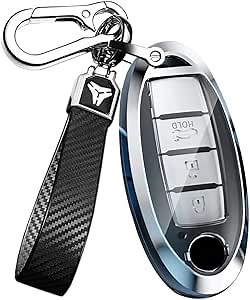ontto Key Fob Cover Case Fit for Infiniti Carbon Pattern Key Protector Anti-Scratched Car Key Shell for Qx30 Qx60 Qx80 Smart Remote Key Holder with Keychain Black
