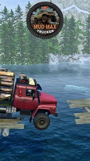 Spintires Mudrunner Truck #144 Logg Truck Road Train Towing Trailer & Fuel Tanker Jump Broken Bridge