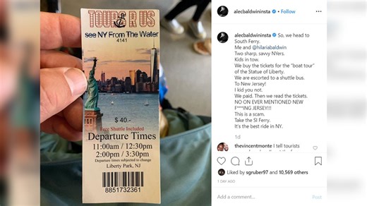 Alec Baldwin says he was duped by Statue of Liberty scam