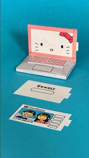 Hello Kitty DIY idea Making A Paper Notebook With Pop-Up Keyboard / Easy Craft / Fidget Toy #shorts