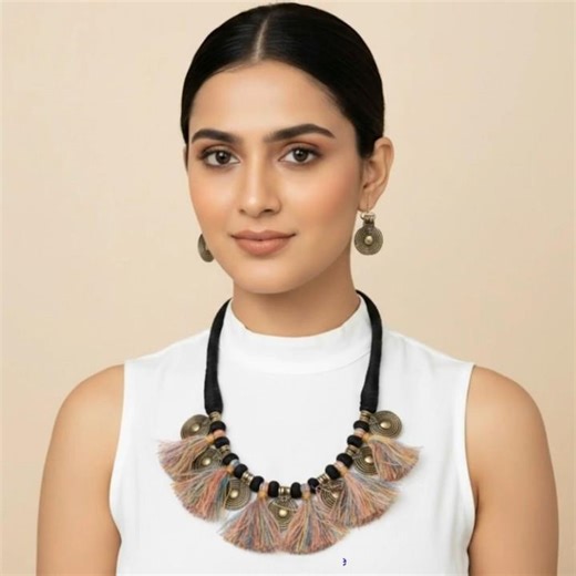 Artisanal Threaded Charm Necklace Set #shorts #shortsfeed #youtubeshorts