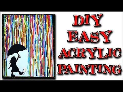 Rainbow Rain Acrylic Painting for Beginners