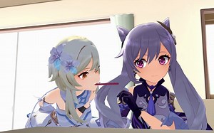 原神MMD pocky 挑战 莹和刻晴