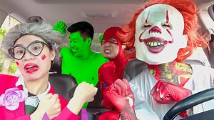 422K views · 3.3K reactions | Hulk, Superheros, IT Dance In Car With Car Ride Chase #4 - BigGreenTV | Hulk and Superheroes HD | Facebook