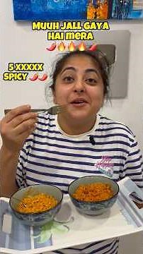 Trying Nissin Spicy Korean Ramen 🌶️🔥 #foodshorts