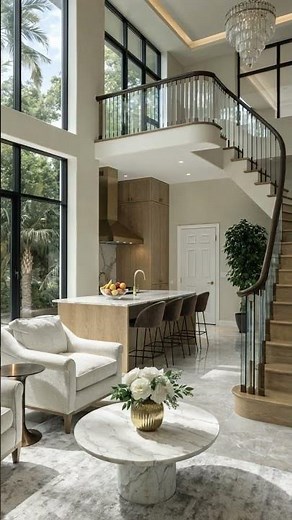 Modern Open-Concept Living Room & Kitchen Design for a Double-Story Home! #tinyhouse #homedecor