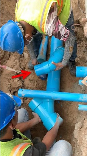 Sewage piping connection. #construction #technical #plumbing