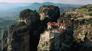 Meteora is a rock formation in Greece hosting one of the largest built complexes of Eastern Orthodox monasteries. Great Meteoron Holy Monastery is the oldest and largest of the monasteries of Meteora.