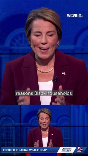 How would Massachusetts' gubernatorial candidates address the racial wealth gap? Gov. Maura Healey and Mike Minogue respond. Watch the full debate: #debate #Governor #Healey #Minogue #governor #Massachusetts #Boston