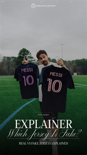 How to Spot Fake Soccer Jerseys 👀 Fake soccer jerseys are everywhere and some are way harder to spot than you’d think. @prezshoots breaks down what separates an officially licensed jersey from a counterfeit. If you’re buying a soccer jersey online (or IRL), this is what you need to know before you check out. 🔗 Read the full guide at the link in the comments. #soccerjersey #footballshirt #soccerkits #howto | World Soccer Shop