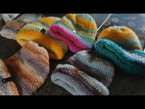 Vintage yarn knitted hat on the sentro/miaoke 48 pin machine