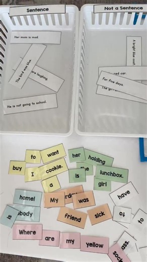 Boost Sentence-Building Skills Includes 4 engaging centers with a total of 40 hands-on work tasks, each focused on developing sentence construction skills. Activities like Sentence Spinners allow students to create unique sentences, while Sentence Scrambler challenges them to unscramble words and write complete sentences. Additional centers such as Sentence Sets and Sentence Sorter reinforce sentence structure. SENTENCE to grab yours! | The Autism Helper