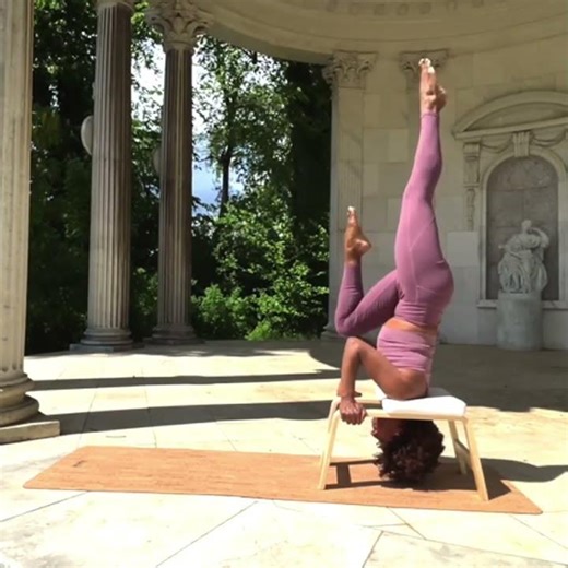 Wooden Yoga Inversion Chair for Core Strength & Balance Training