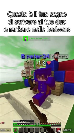 Questo è il segno che stavi cercando #bedwars #minecraft #coralmc #duo