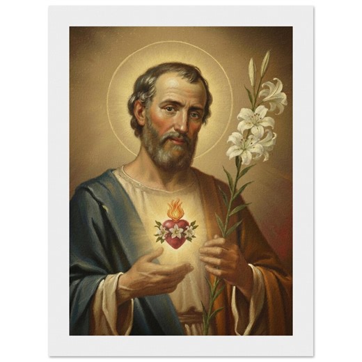 Most Chaste Heart of St Joseph, Catholic Wall Art, Christian Home Decor - Etsy UK