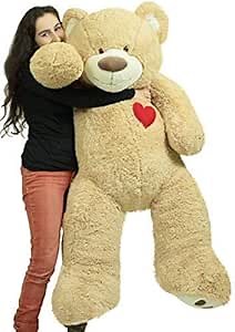 Giant 5 Foot Teddy Bear 60 Inch Soft Plush Animal, Heart on Chest to Express Love for Valentine's Day or Any Day a Gift from The Heart Matters, Fully Stuffed and Ready to Hug in an Impressive Big Box