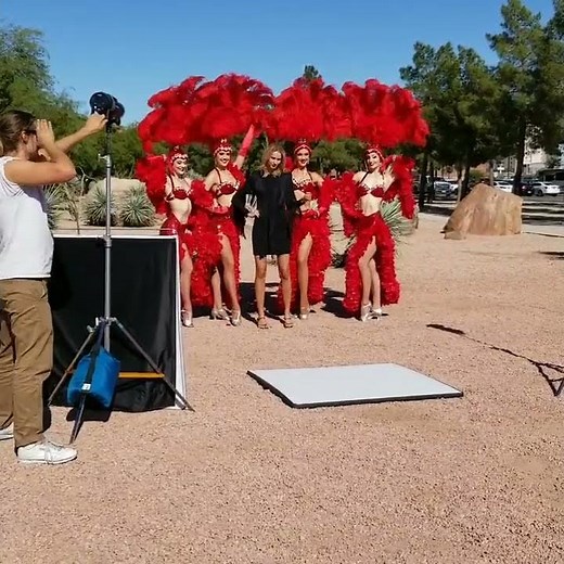 Las Vegas showgirl modeling shoot
