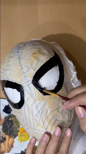 how to make a spider man mask by using only paper #spidermen #maskedmarvel #spidersuit