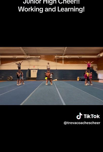 Junior High Cheer!! Working Hard and getting better! Look at those preps in ripples! So proud!! #cheer #juniorhigh #juniorhighcheer #cheerstunts #prepstunt