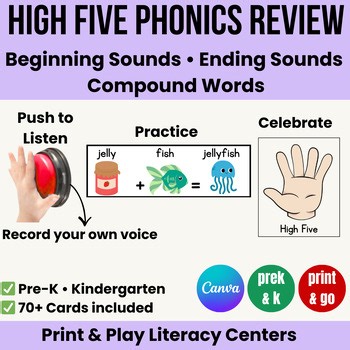 Kindergarten Phonics Centers | Beginning & Ending Sounds | High Five System