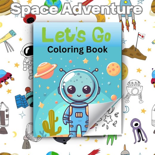 Space Coloring Book for Kids | Alien & Astronaut Designs (PDF Pattern) - Etsy
