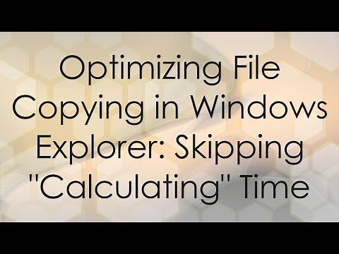 Optimizing File Copying in Windows Explorer: Skipping "Calculating" Time