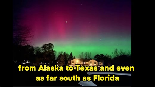 Massive Solar Storm Lights Up the Sky! Northern Lights Seen as Far South as Florida 🌌⚡ A powerful solar storm has just hit Earth — creating one of the most stunning aurora displays in years! From Alaska to Florida, the Northern Lights are glowing across the sky in vivid colors of green, purple, and pink. According to NOAA and NASA, an X-class solar flare and massive coronal mass ejection (CME) triggered a G4 severe geomagnetic storm, pushing the aurora borealis far beyond its usual range. 📡 Th