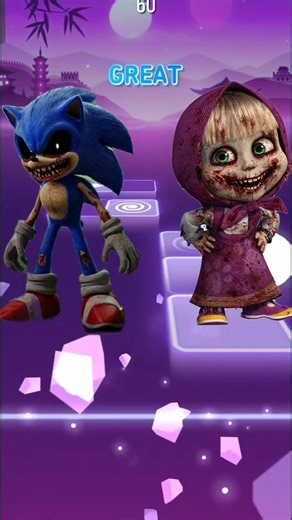 Tile Hop Madness – Monster Sonic vs Monster Masha! 🟦👹