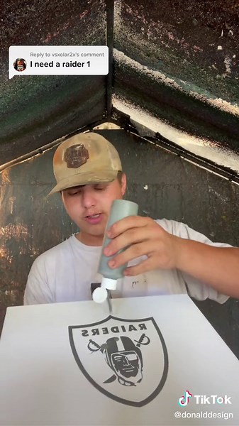 Custom Raiders Spin Art Painting Process