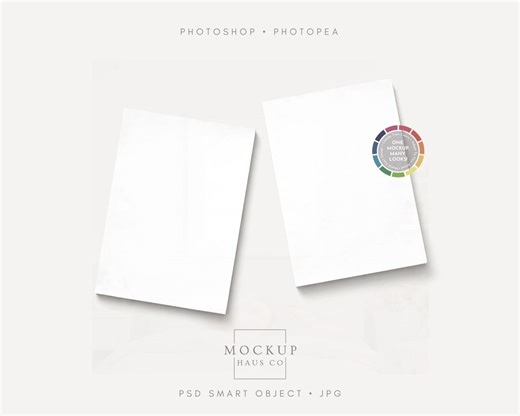 Double Notepad Mockup PSD | 2 5x7/a6/a5 Notepads Mockup | Color-changing Background - Etsy