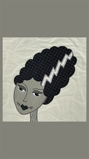 Bride of Frankenstein - applique quilt pattern time lapse assembly #art #quilted #diy