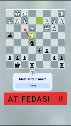Knight Sacrifice... Checkmate in 2 moves #chess #satranç