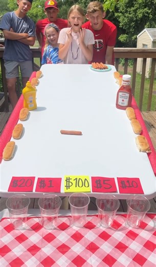 Hot dog roll tabletop toss challenge