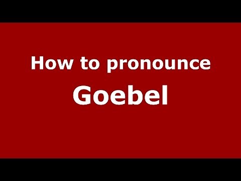 How to pronounce Goebel (Germany/German) - PronounceNames.com