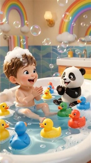 Bubble Bath Fun Song! Wash & Splash with Panda 🐼🛁